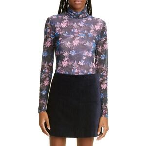 Ganni 'Organic' Navy Organic Cotton Corduroy Mini Skirt Size 2